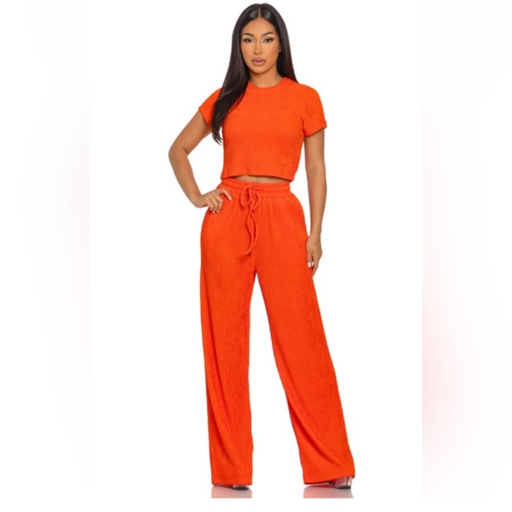 Orange Women's Two-Piece Set